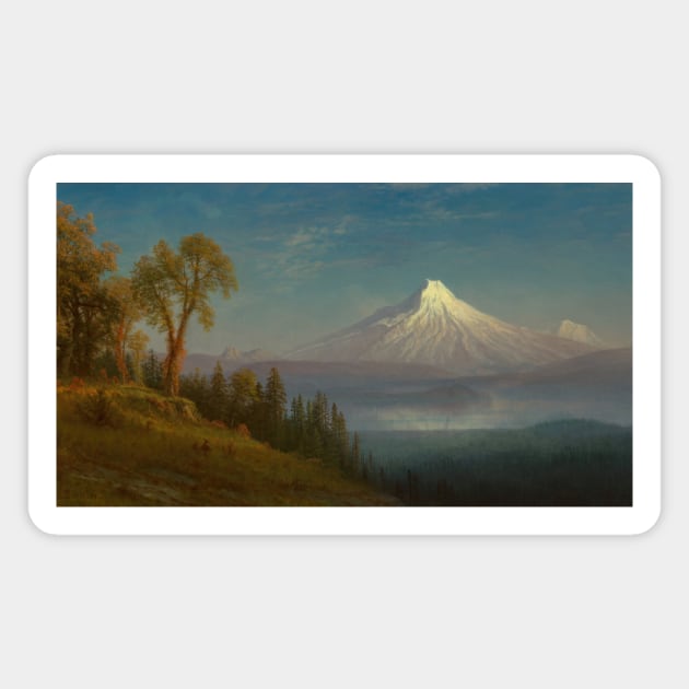 Mount St. Helens, Columbia River, Oregon by Albert Bierstadt Magnet by Classic Art Stall